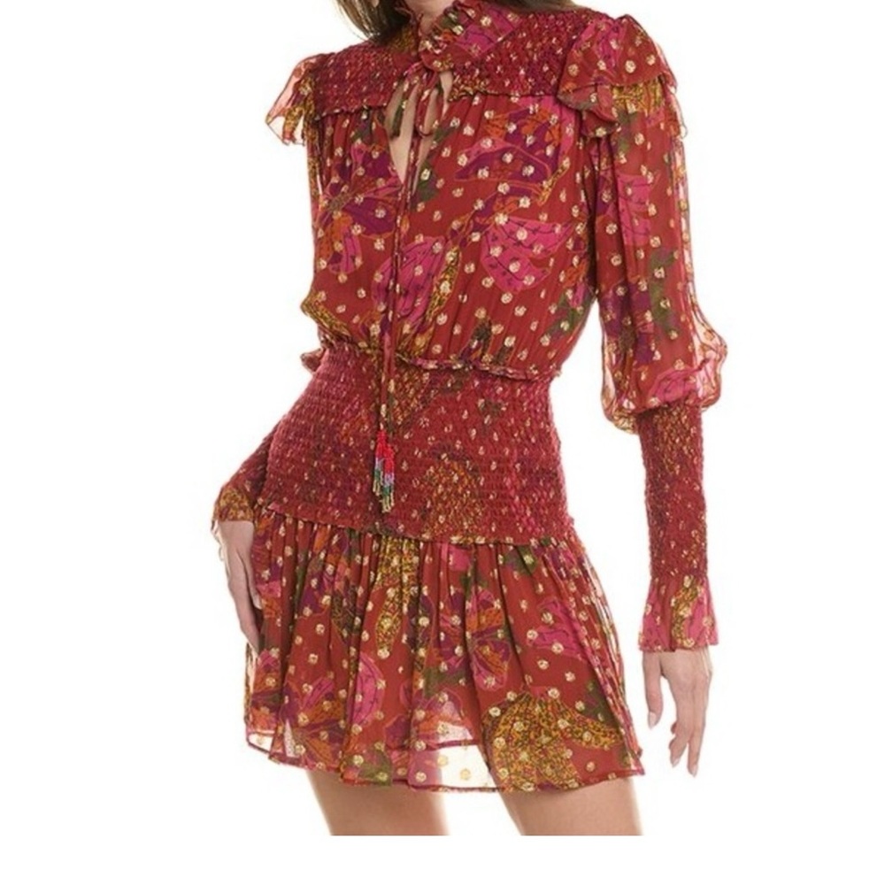 Farm Rio Banana Flower Smocked Dress size XS - Picture 2 of 7